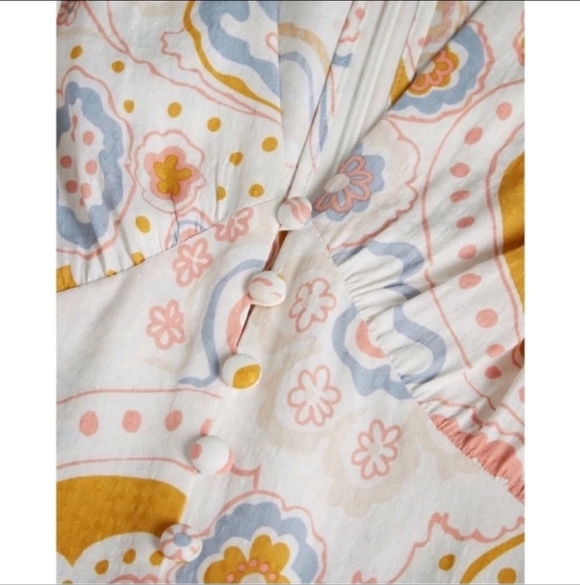 $295 TED BAKER Thelia Paisley Print Exaggerated Sleeve Mini Dress Size 2 - Picture 9 of 13